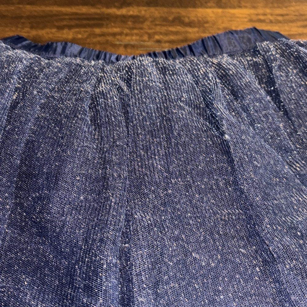 Gymboree Girls Navy Blue Shimmer Tulle Skirt Size 8 Elastic Waist - Picture 3 of 8